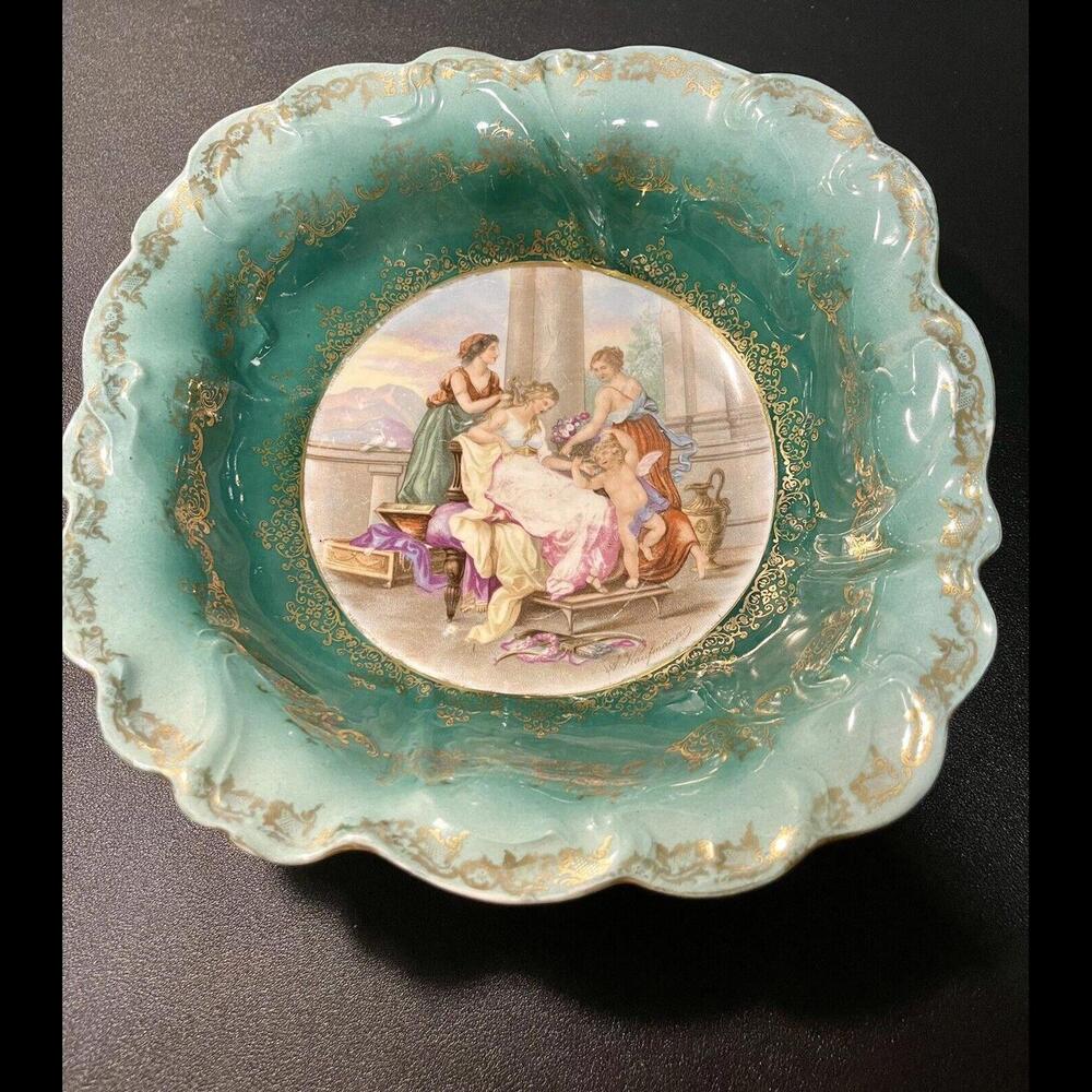 PROV SAXE  E.S.Germany Antique 1902 To 1937 Angelica Kauffmann Serving Bowl Dish